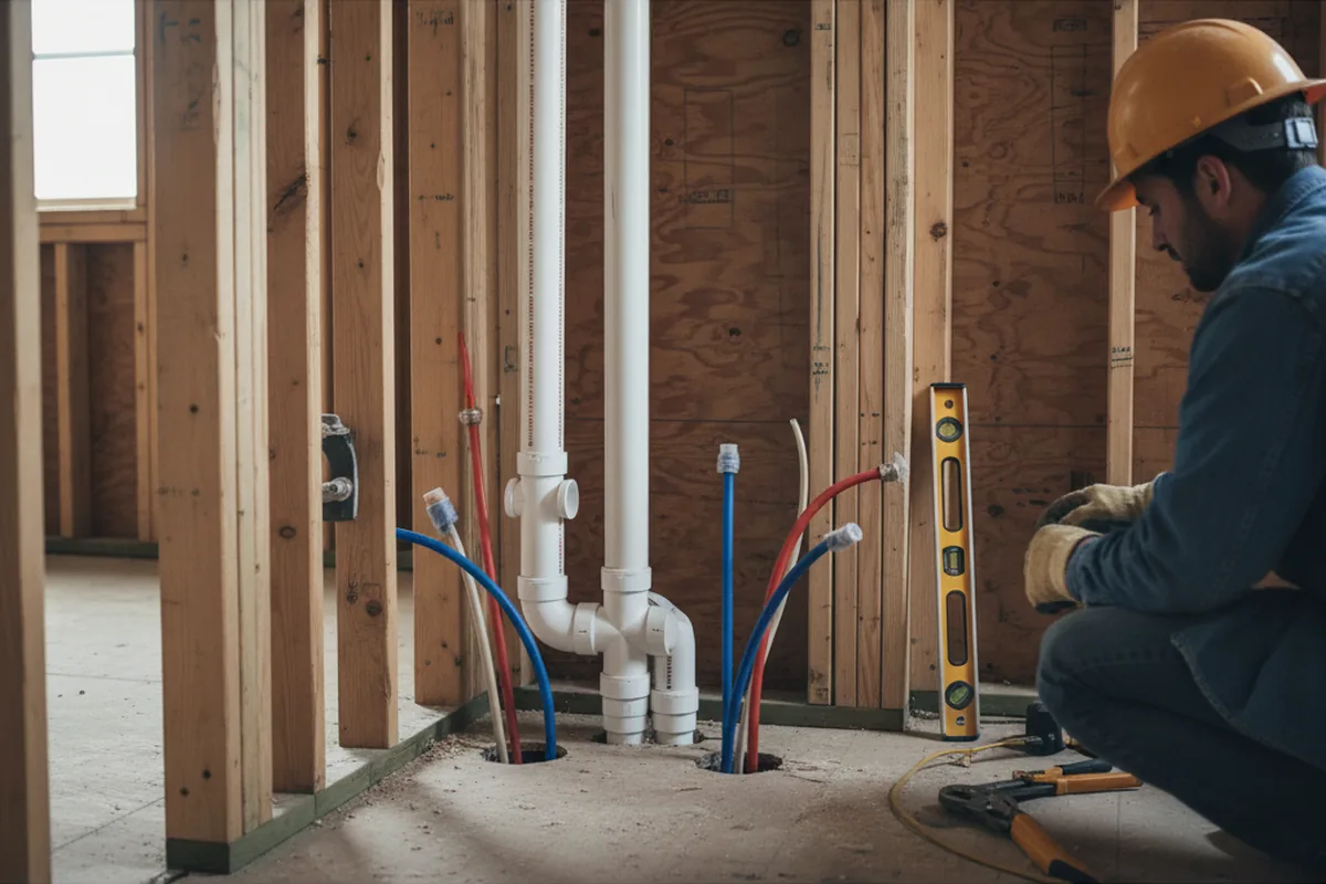 Drain and supply rough-in during Sump Pump Repair in Millersburg